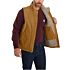Loose fit washed duck sherpa-lined mock-neck vest
