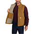 Loose fit washed duck sherpa-lined mock-neck vest