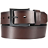 Bridle leather debossed metal keeper belt