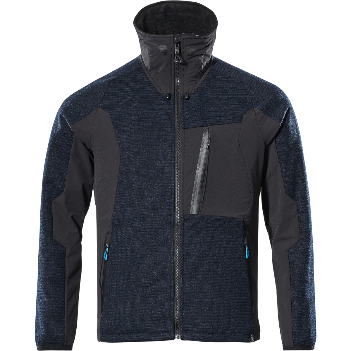 Stickad jacka med blixtlås