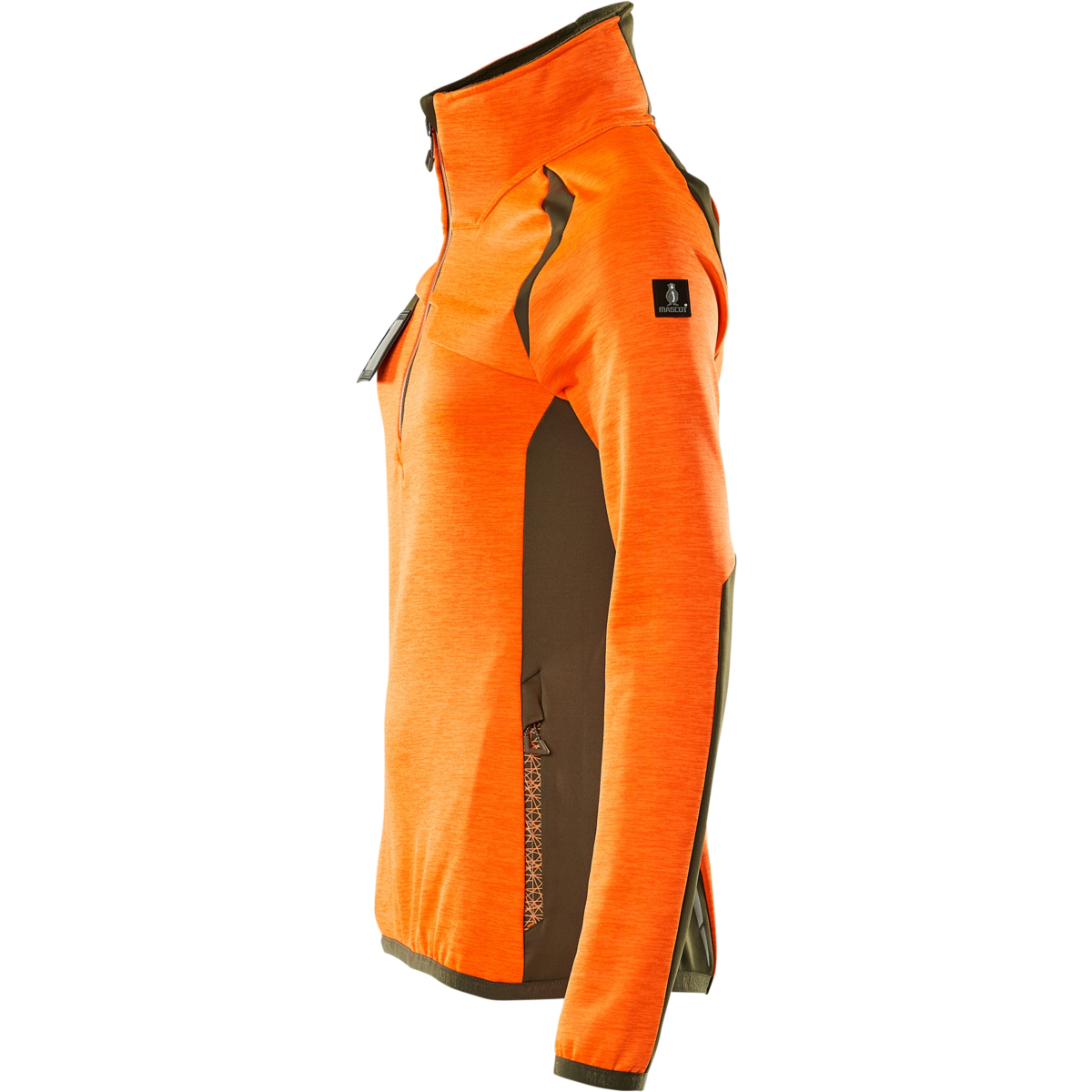 Fleecetröja med kort blixtlås