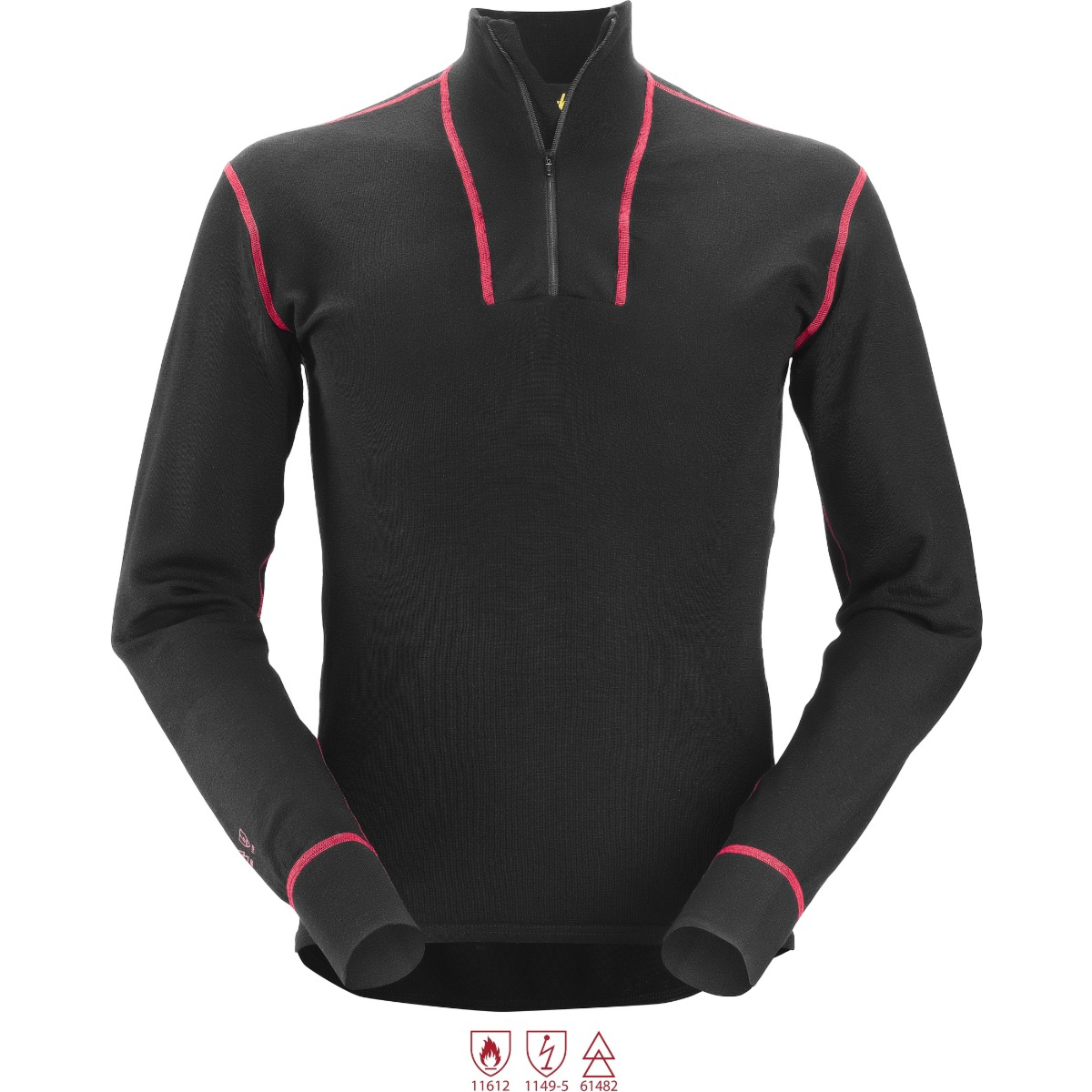 Långärmad ulltröja med halvlång dragkedja