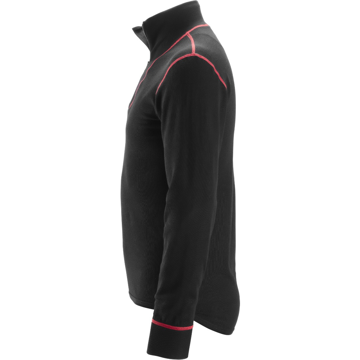 Långärmad ulltröja med halvlång dragkedja