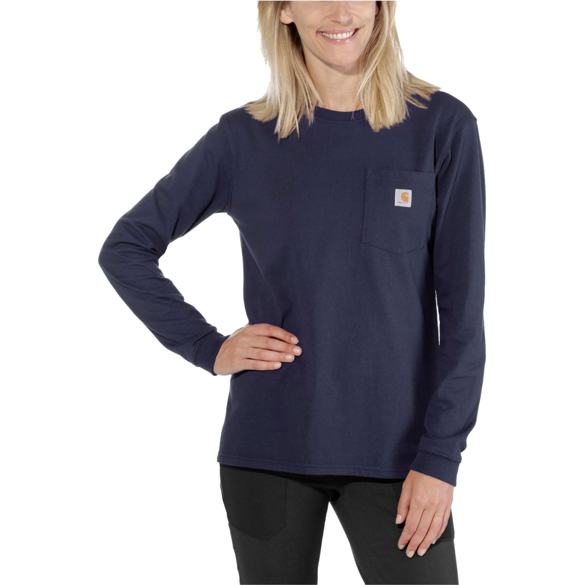 Loose fit heavyweight long-sleeve pocket t-shirt