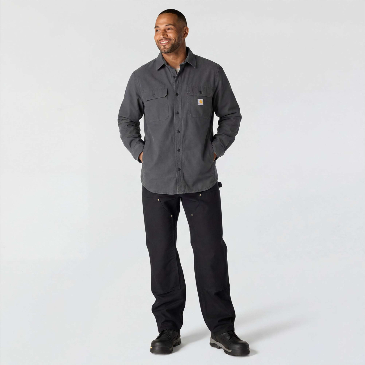 Rugged Flex™ Relaxed Fit Canvas Fleece-Lined Shirt Jac