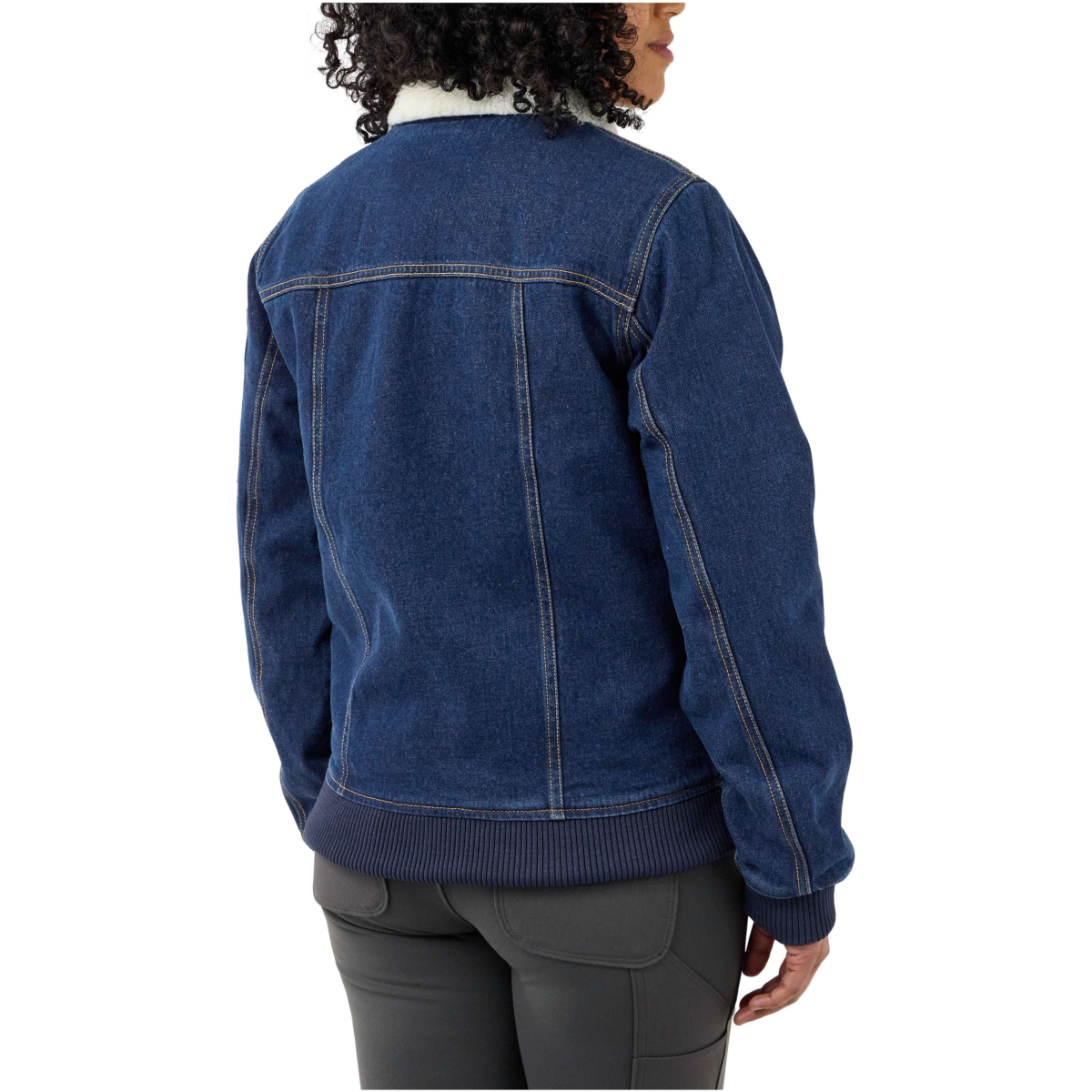 Rugged flex® relaxed fit denim sherpa-lined jacket
