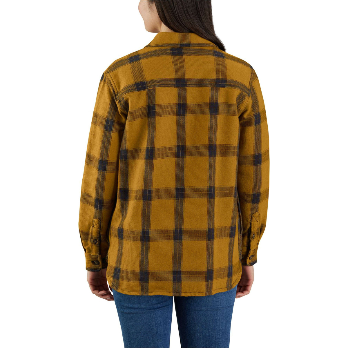 Loose Fit Heavyweight Twill Long-Sleeve Plaid Shirt