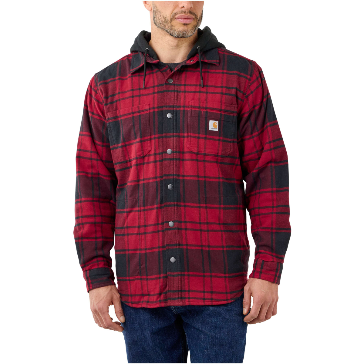 Rugged flex® relaxed fit flannel fleece lined hooded shirt jac
