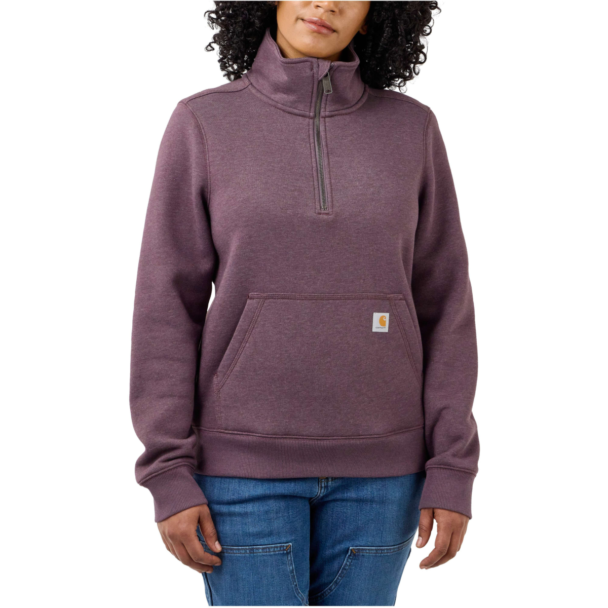 Relaxed fit midweight half zip sweatshirt