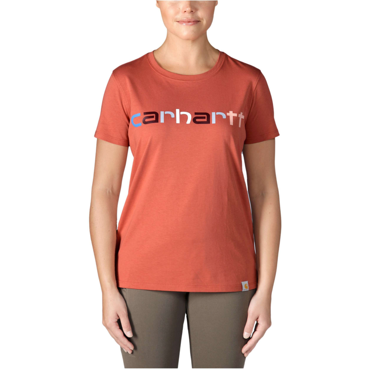 Relaxed fit lightweight short-sleeve multi color logo graphic t-shirt