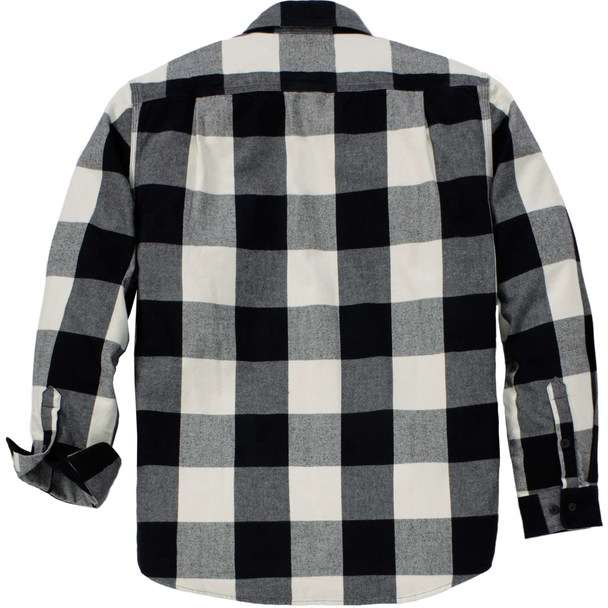 Loose Fit Heavyweight Flannel Long-Sleeve Plaid Shirt