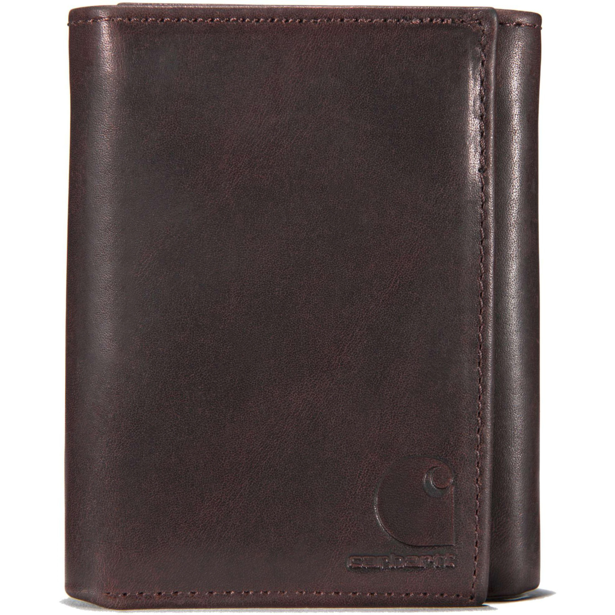 Oil tan leather trifold wallet