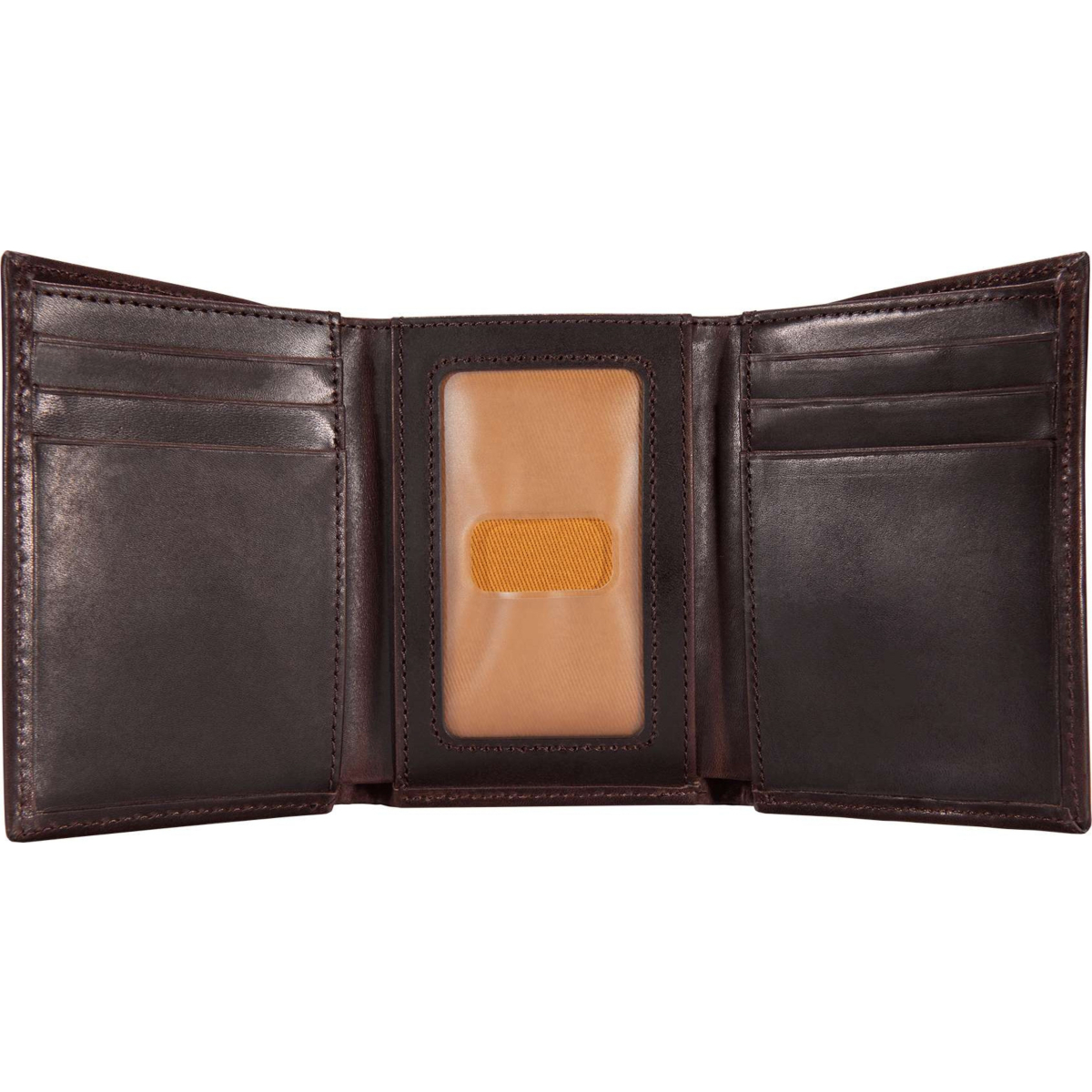 Oil tan leather trifold wallet