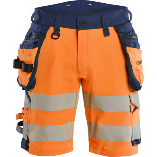 Hi-Vis shorts 4-way stretch-Orange/Navy-C48