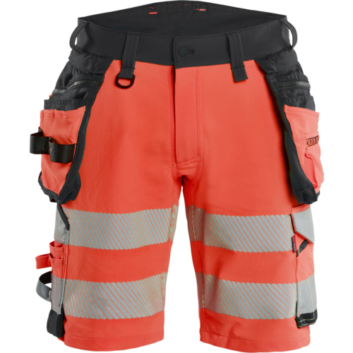 Hi-Vis shorts 4-way stretch-Red/Black-C48
