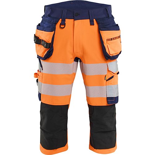 1123 Hi-vis Pirate Trousers 4-way Stretch-Orange/Navy-C44