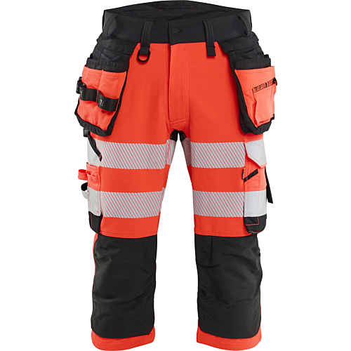1123 Hi-vis Pirate Trousers 4-way Stretch-Red/Black-C44