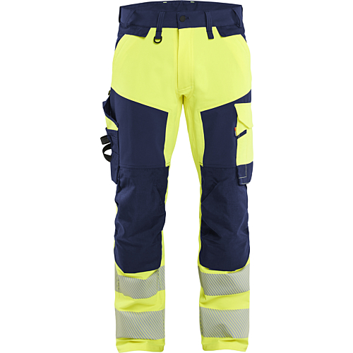 1124 Hi-Vis Trousers 4-Way Stretch-Navy/Yellow-C44