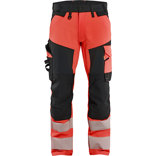 1124 Hi-Vis Trousers 4-Way Stretch-Red/Black-C44