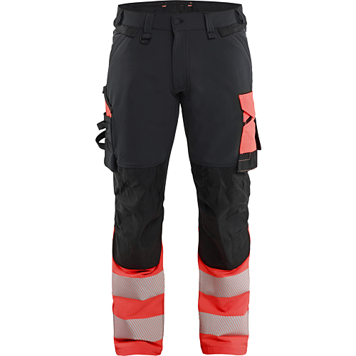 1126 Hi-Vis Trousers 4-Way Stretch-Red/Black-C44