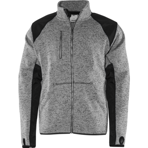 Fleece sweat jacket 7451 PRKN-Grey/Black-XS