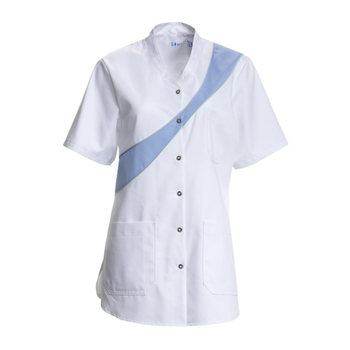 Ladies´ Tunic w. cotton on inside, Sunshine-Blue/White-XS