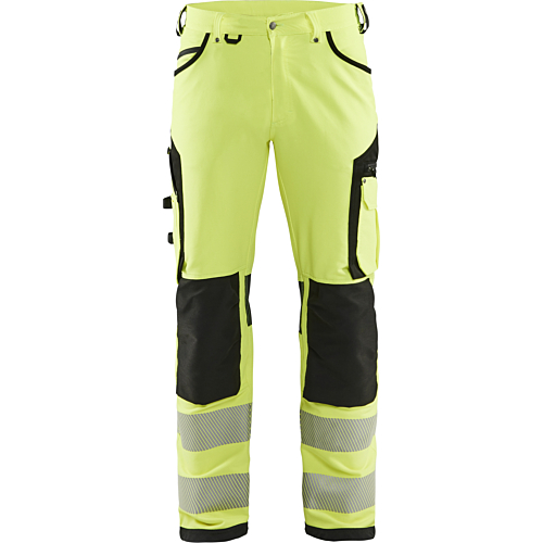 Hi-Vis Trousers, 4-way stretch Without Nail Pockets-Yellow/Black-C44