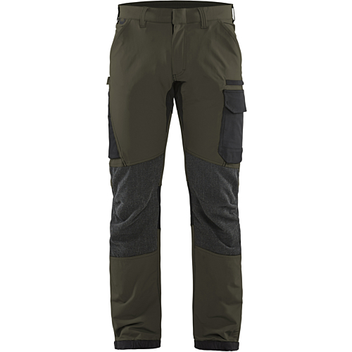 4-way-stretch service trousers-Green/Black-C44
