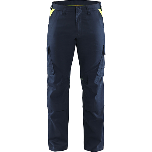 1448 Industry trousers stretch with knee pad pockets-Navy/Yellow-C44