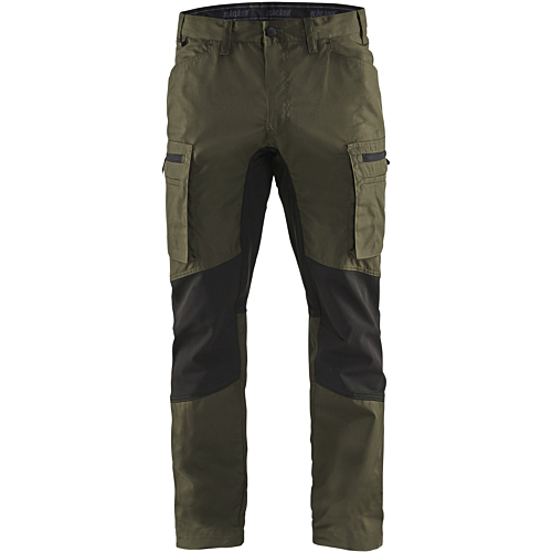 Service Trousers with Stretch-Green/Black-C44