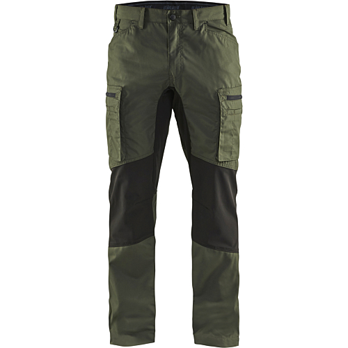 Service Trousers with Stretch-Army Green/Black-C44