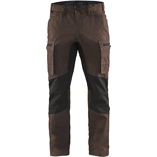 Service Trousers with Stretch-Black/Brown-C44