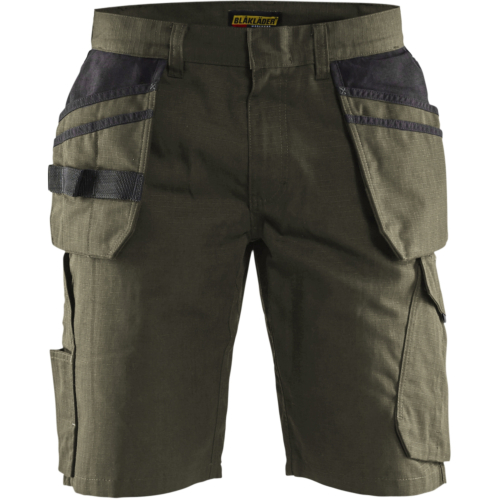 Service shorts with nailpockets-Green/Black-C44