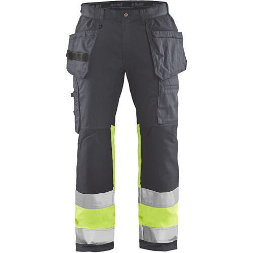 High vis trousers with stretch-Yellow/Grey-C44