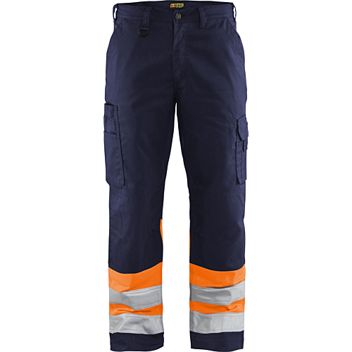 1564 Hi-Vis trousers-Orange/Navy-C44