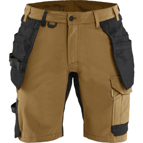 1702 Craftsman shorts 4-way stretch-Black/Brown-C44