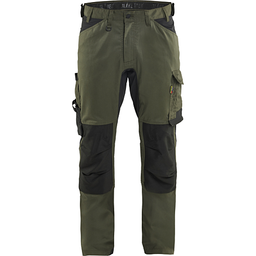 1751 Craftsman trousers with stretch-Army Green/Black-C44