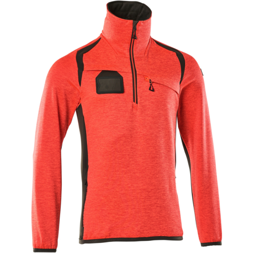 Fleecetröja med kort blixtlås