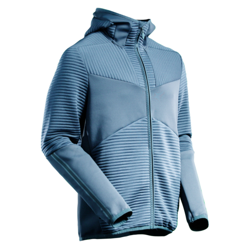 Fleece huvtröja med blixtlås