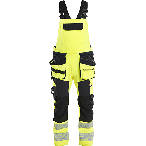 Hi-Vis bib overalls 4-way stretch-Yellow/Black-C44