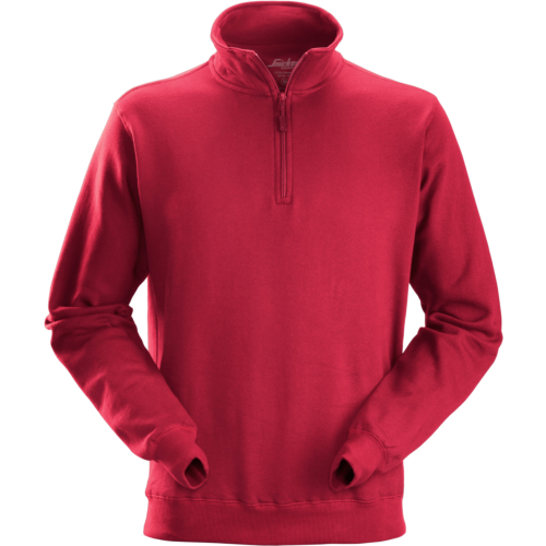 ½ Zip Sweatshirt-Red-XS
