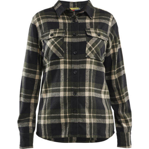 Women's Flannel Shirt-Grey/Black-M