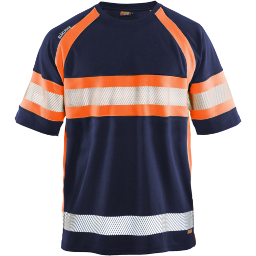 High Vis T-shirt-Orange/Navy-XS