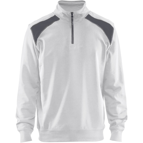 Half-zip 2-tone sweatshirt-White/Grey-XS