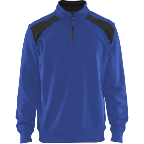 Half-zip 2-tone sweatshirt-Royal/Black-XS