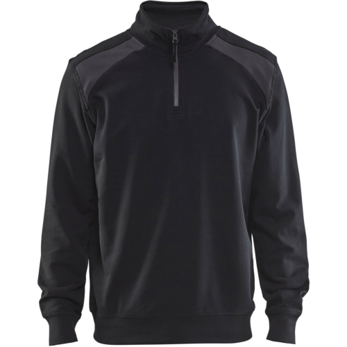 Half-zip 2-tone sweatshirt-Grey/Black-XS