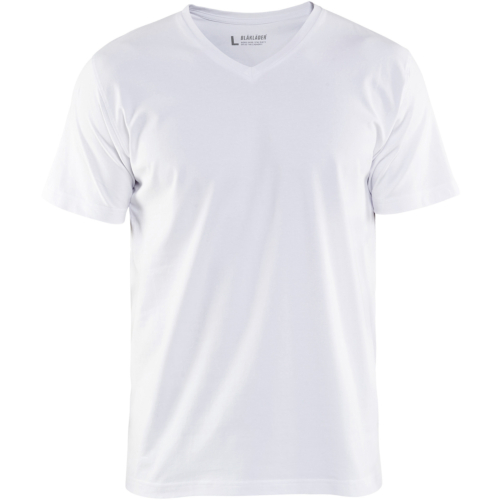 T-Shirt, V-Neck-White-XS
