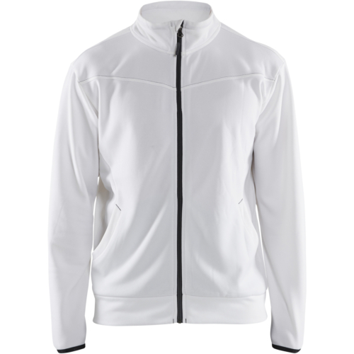 Sweatshirt with full zip-White/Grey-XS