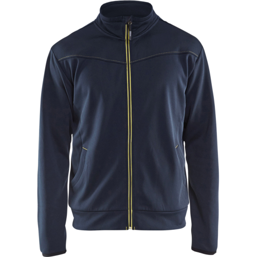 Sweatshirt with full zip-Navy/Yellow-XS