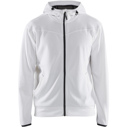 Hoodie with full zipper-White/Grey-XS
